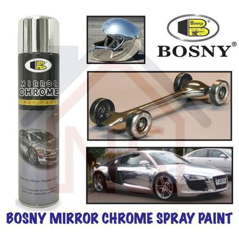 BOSNY MIRROR CHROME SPRAY PAINT 270 ML - REAL MIRROR EFFECT  / cat semprot kaleng bosny ori cat crom