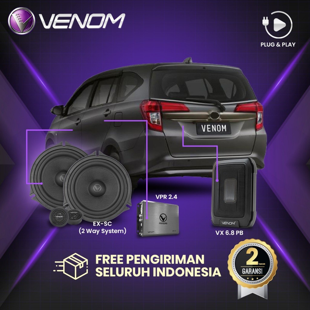 Venom Express Toyota Calya Paket Audio Mobil Plug and Play