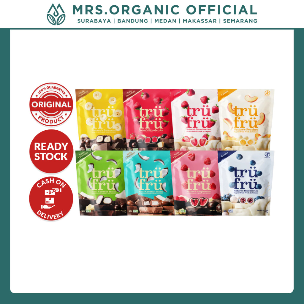 

Snack Coklat Organik TRUFRU All Varian 119gr - Cemilan Cokelat Sehat Isi Buah Kering Lembut & Alami