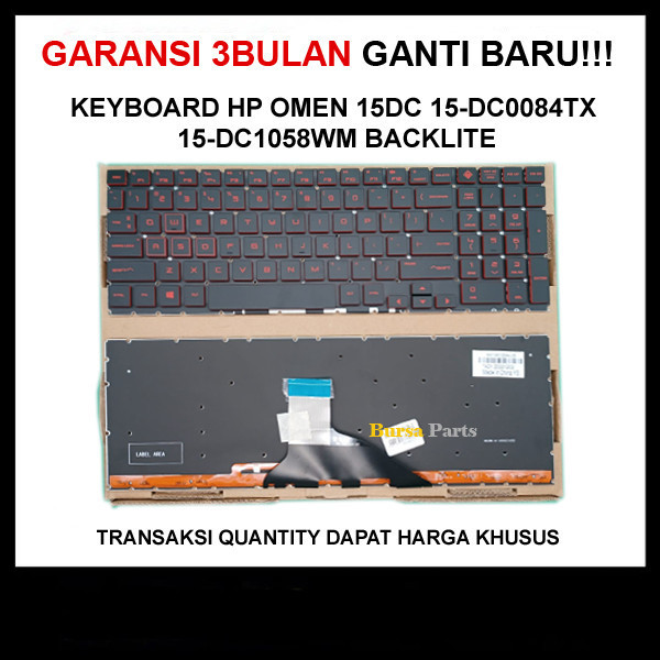 keyboard HP Omen 15dc 15-dc0084tx 15-dc1058wm 15-dc1093tx 15-dc1111tx . baru