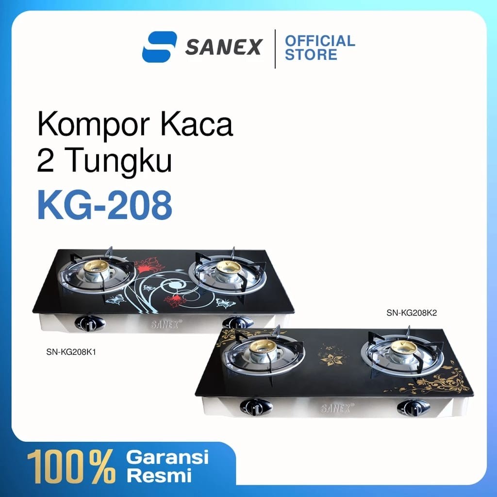 (GS) KOMPOR GAS SANEX 2 TUNGKU KACA