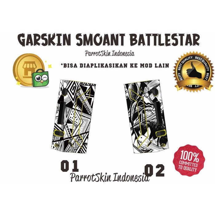 Garskin vape Smoant Battelstar mod bw asbtract by Urbanite store