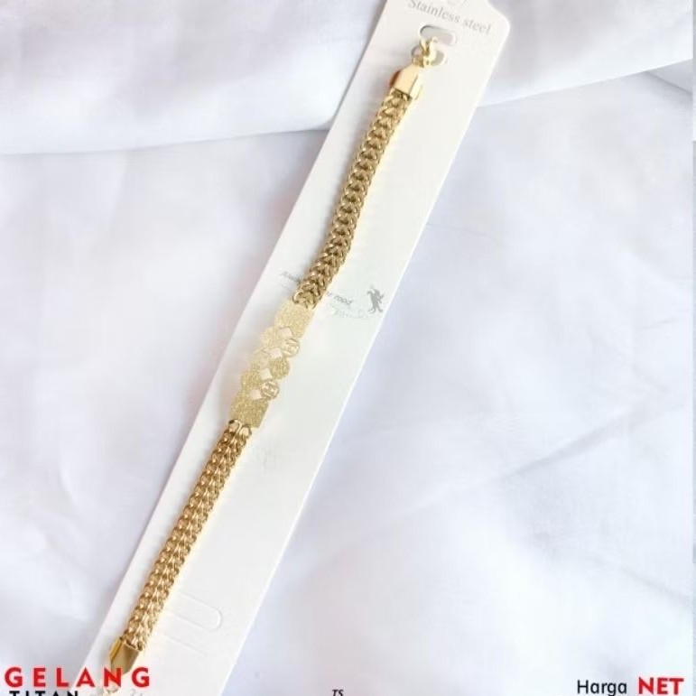 gelang tangan rantai Titanium plat H fashion wanita