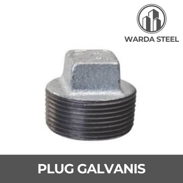 Plug Galvanis 4" Drat Luar - Dop Tutup Pipa Besi 4 Inch