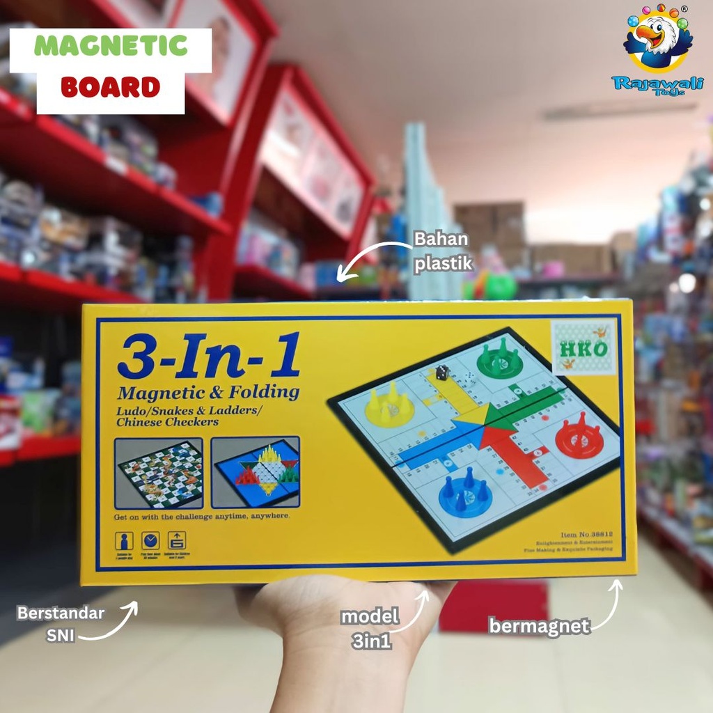 MAGNETIC BOARD 3IN1/MAINAN ANAK GAME BOARD