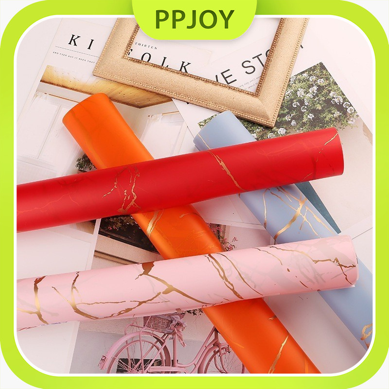 

Ready-20 LEMBAR Kertas Buket Gold Marble Marmer Cellophane Flower Wrapping Paper Florist