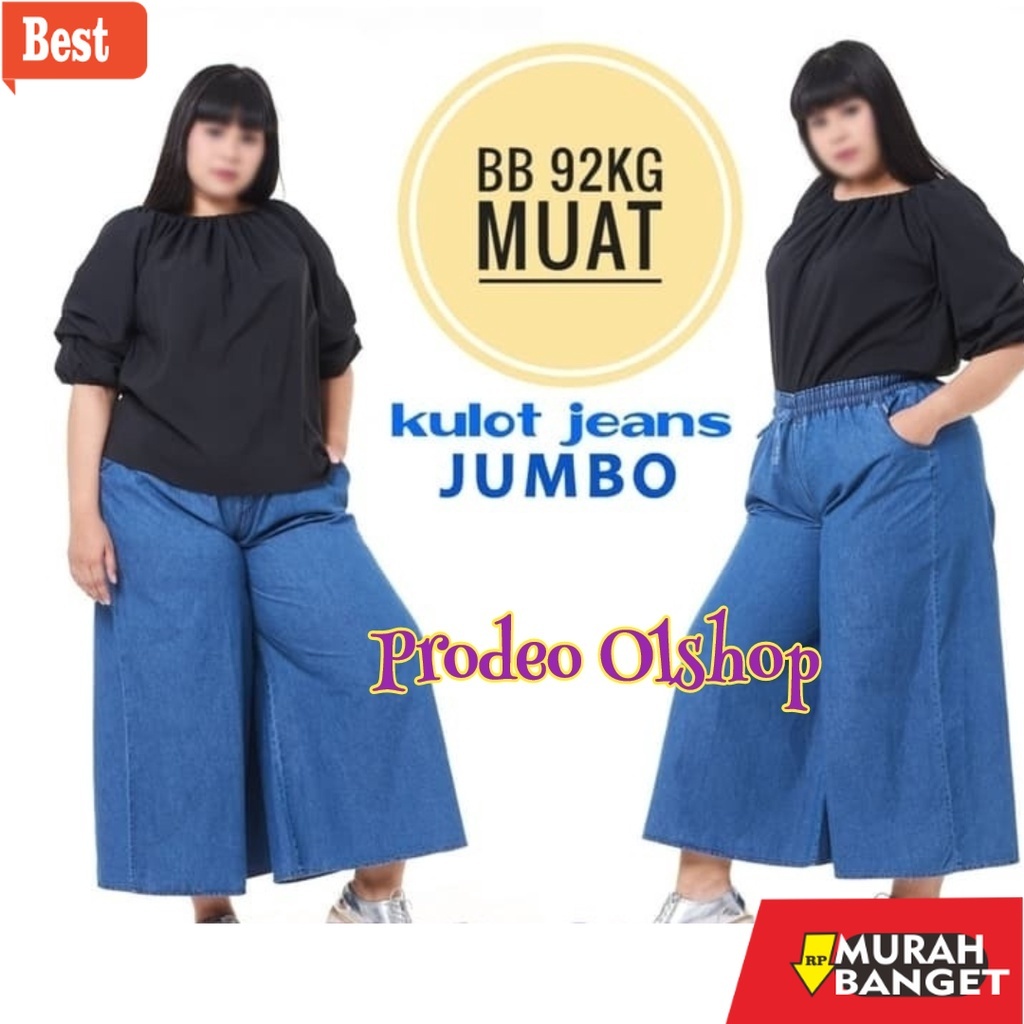 celana kulot wanita terbaru Kulot Jeans standar dan super jumbo max 100kg muat