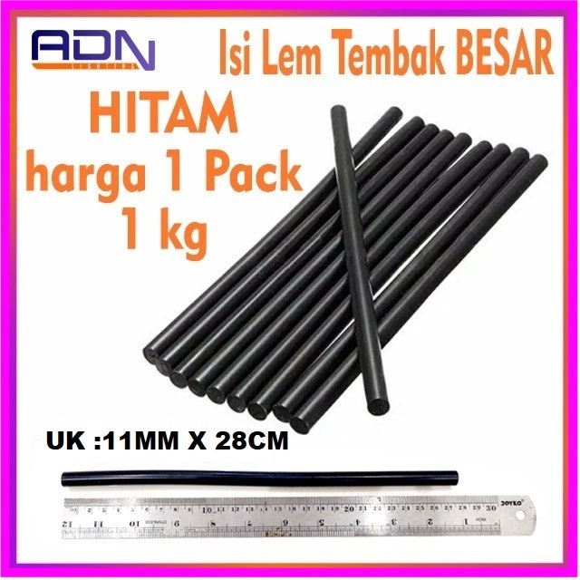 

1 kg Isi Refill Lem Tembak Bakar Glue Gun Stick HITAM Besar 28cm 11mm