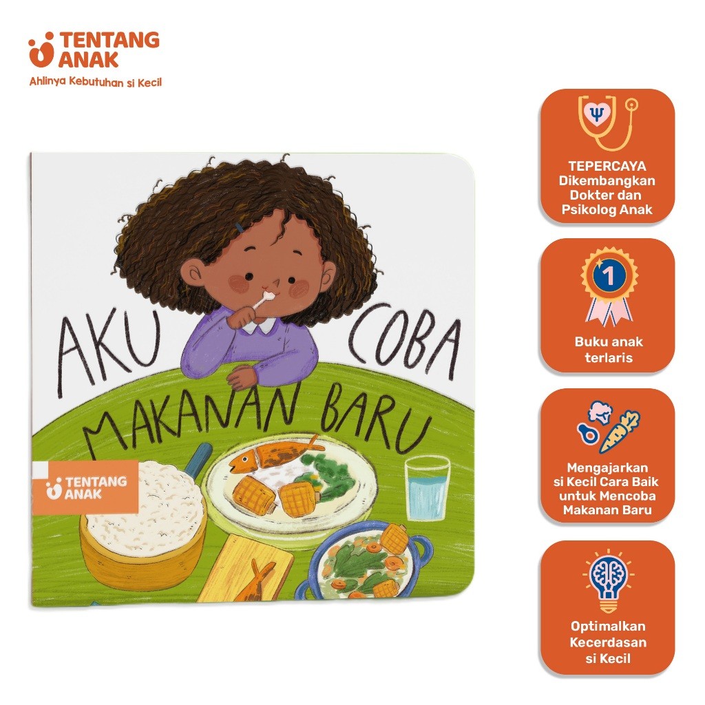 

Tentang Anak - Boardbook Aku Coba Makanan Baru l Buku Cerita Anak Bergambar
