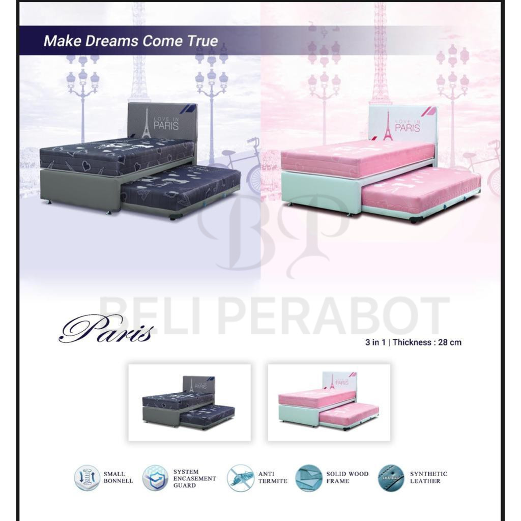[ PERABOTKU28 ] Bed Dorong / Tempat tidur anak / Springbed anak Ocean PARIS