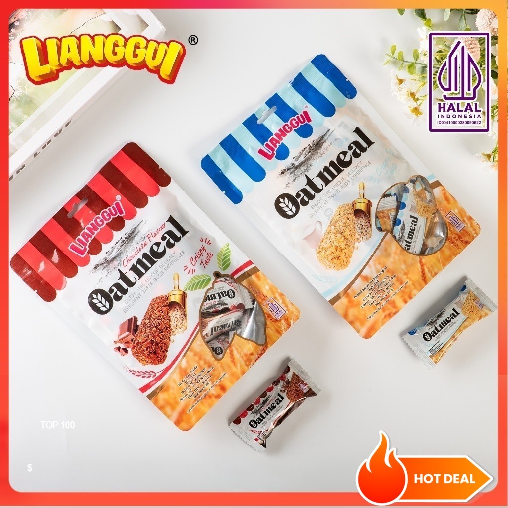 

[Jaminan kualitas][Hot HALAL snack]LIANGGUI Oatmeal Rasa Coklat Oatmeal Crispy Original Taste Chocolate Flavour Snack Cokelat VIRAL BEST SELLER Biskuit Oat
