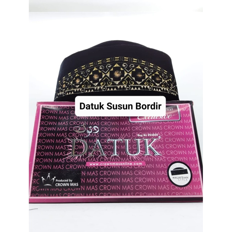 Peci Songkok Dewasa Hitam Kopiah Brunei Bordir / Polos Songkok Padang