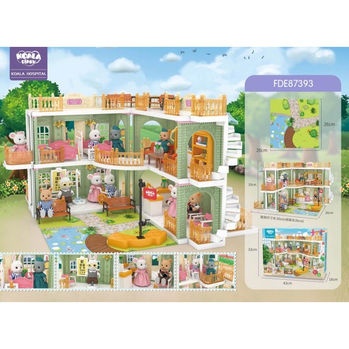 Koala Diary Sylvanian 2 Floor mainan edukasi rumah boneka play pretend - Koala Hospital