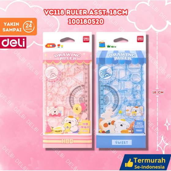 

DELI PENGGARIS SET VC118 ORIGINAL VC118 Ruler Asst. 18cm