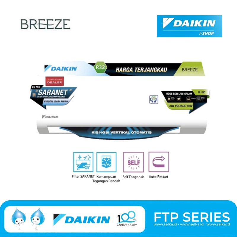 AC Split Wall Daikin 1 PK Breeze FTP25 / STP25