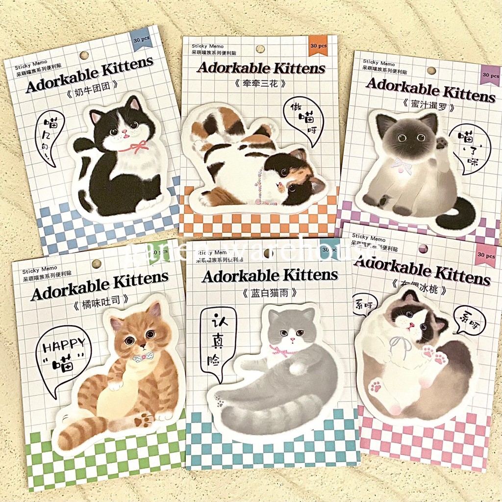 

[GW] Cat Sticky Notes 30 Lembar Kertas Memo Kucing