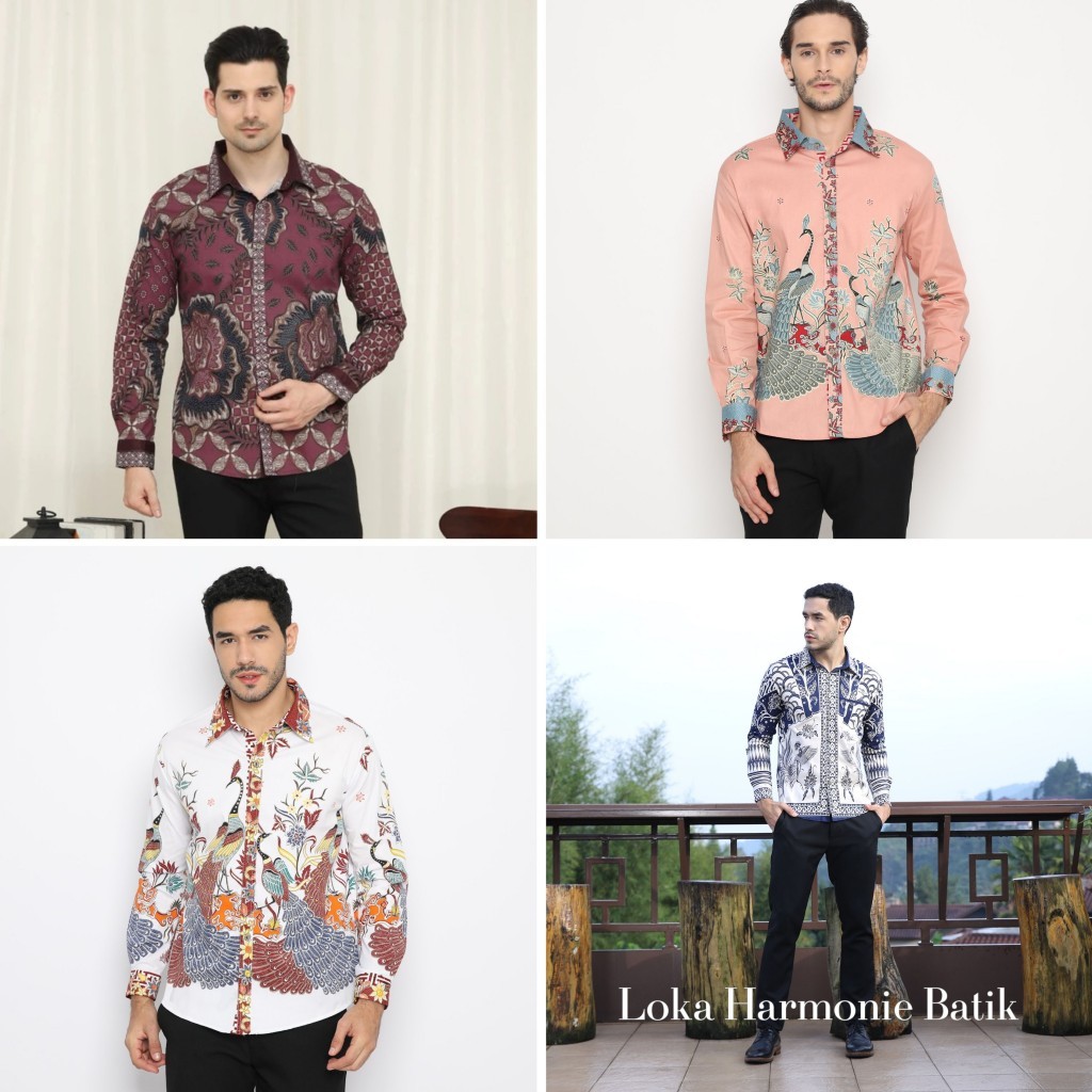115 (part 1) - Batik Pria Lengan Panjang - Baju Atasan Kemeja Batik Keluarga Pasangan Couple Anak Mo
