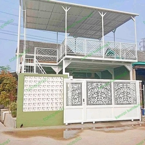 Kanopi balkon dak plat bordes & pagar cutting minimalis 1028