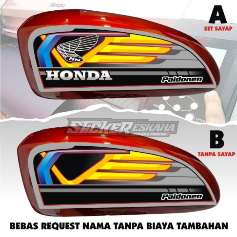 Striping CB 100 CB 125 Stiker Motif Airbrush Sayap Motorcycle