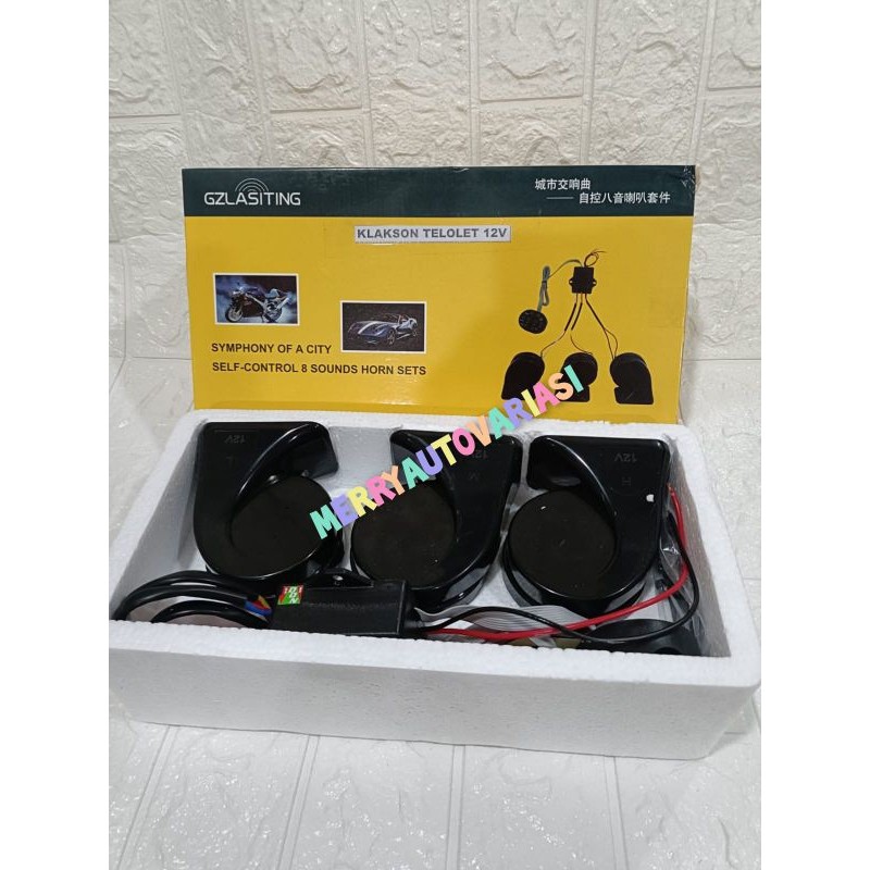 Klakson keong telolet + modul klakson 8 suara 12 volt