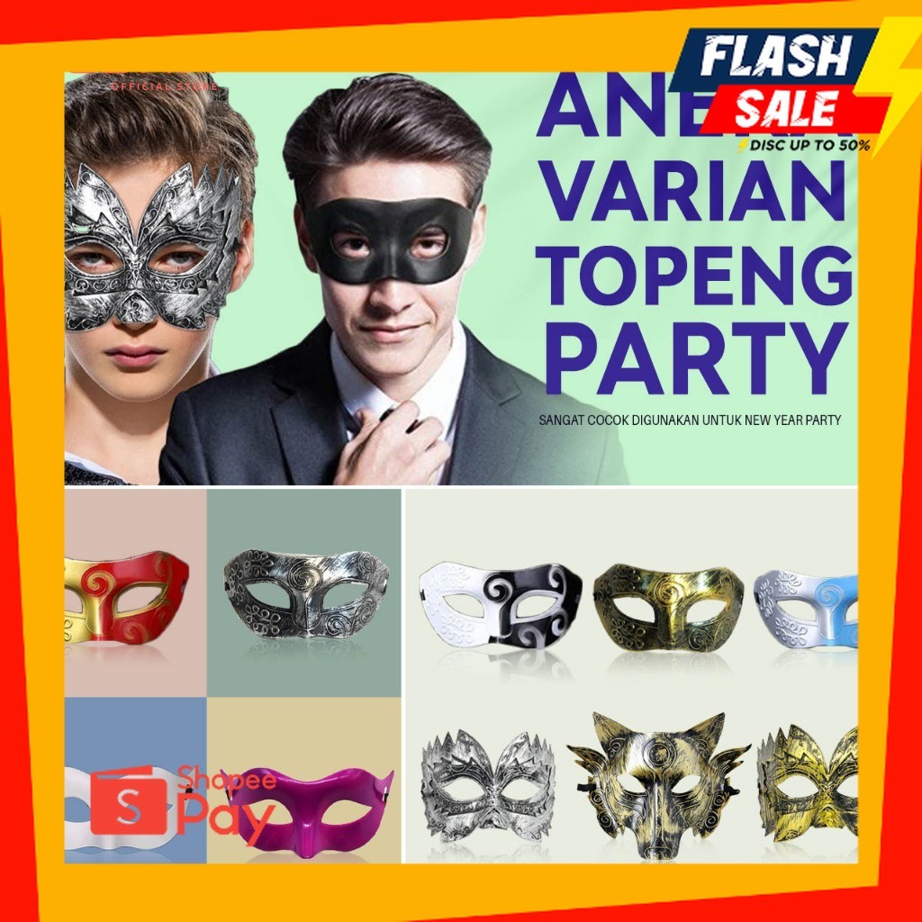 HALOWEEN 10.10 |  Topeng pesta pria wanita cowok cewek dewasa mata seksi sexy pesta party prank hall