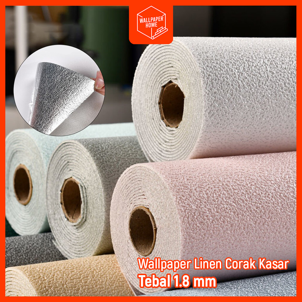 Wallpaper Linen Roll Wallpaper Dinding Dekorasi Kamar Sticker dinding Wallpaper Coral A12