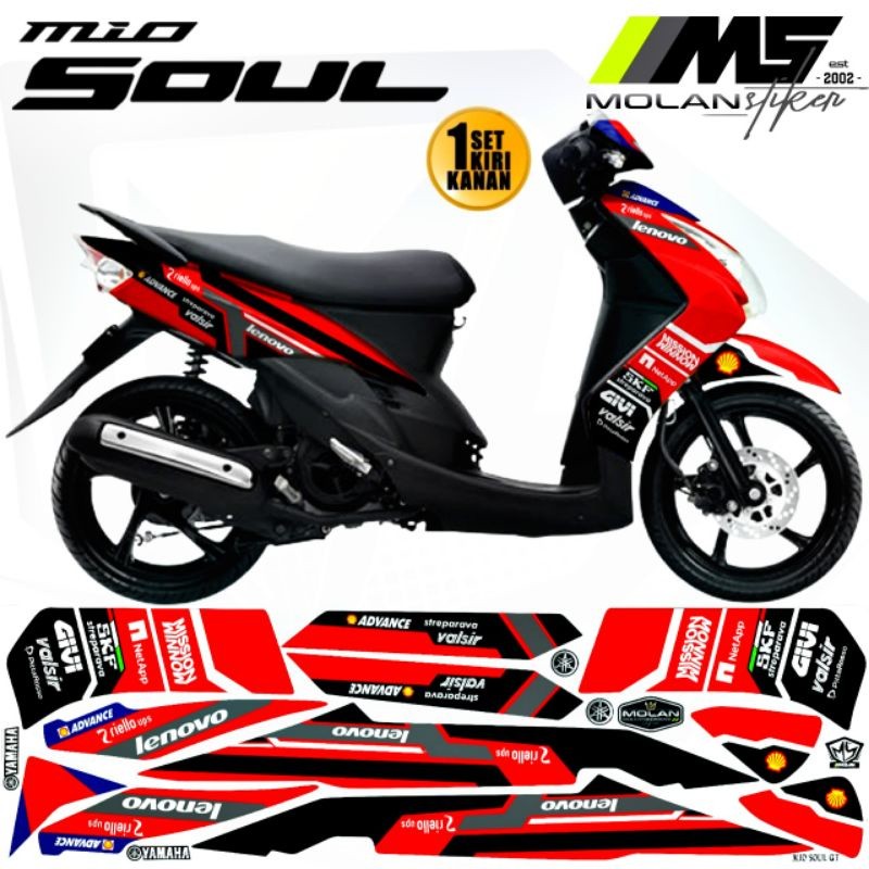 Decal Sticker Striping Variasi Mio Soul Karbu 2006-2012 Racing MOTO GP Mio Soul 115-Mio Soul Lama/Ol