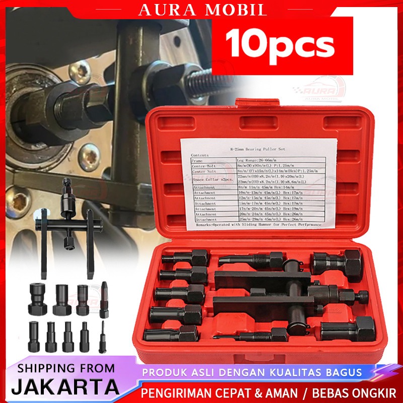 10pcs Tracker Bearing Puller Set Treker Pencabut Bearing Set Treker Cabut Bearing Dalam Treker Pembu