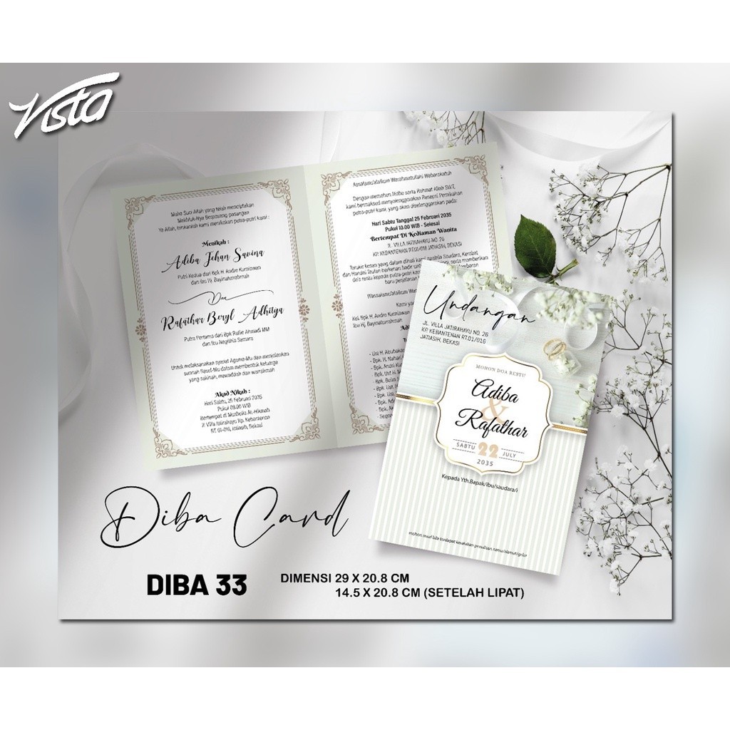 Blangko  diba card 32  Wedding Invitation