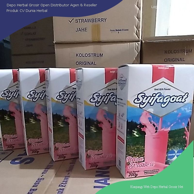 

Paket hemat 5 box susu etawa syifagoat rasa stroberi Ready Di Depo Herbal Grosir