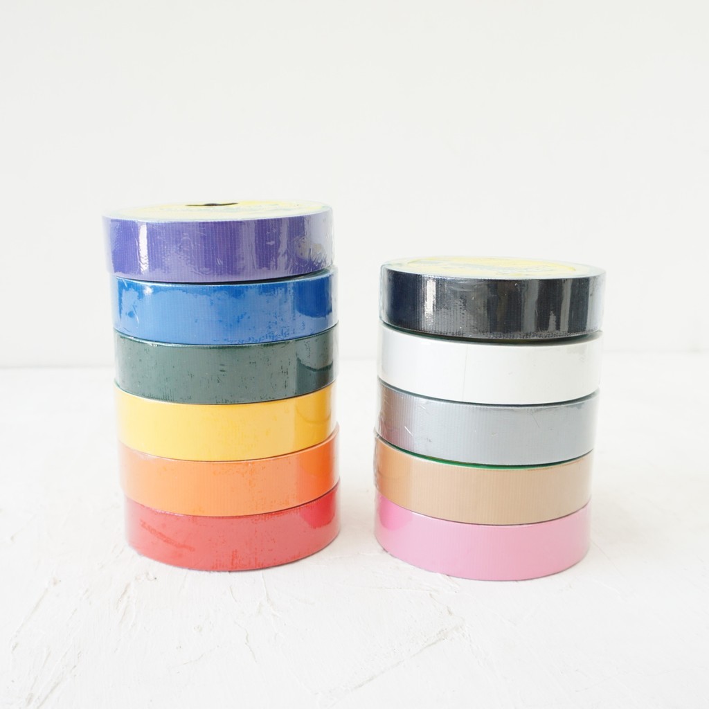 

LAKBAN WARNA WARNI / LAKBAN KAIN PREMIUM / CLOTH TAPE ANEKA WARNA / LAKBAN UKURAN 24 MM