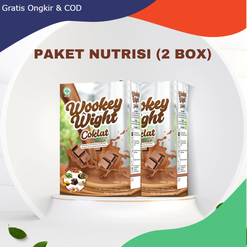 

PAKET 2 BOX Wookey Weight - Susu Penambah Nafsu Makan Dan Penggemuk Badan Rasa Coklat