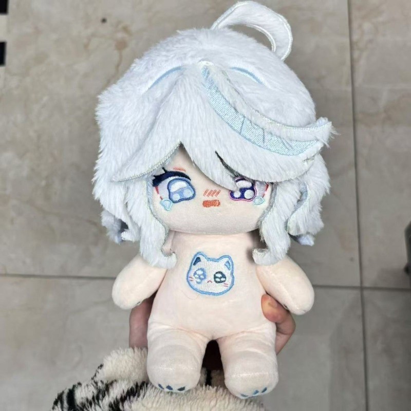 20CM Anime Genshin Impact Furina Cute Plush Doll Toys with Skeleton Stuffed Cosplay Kawaii Ears Fest