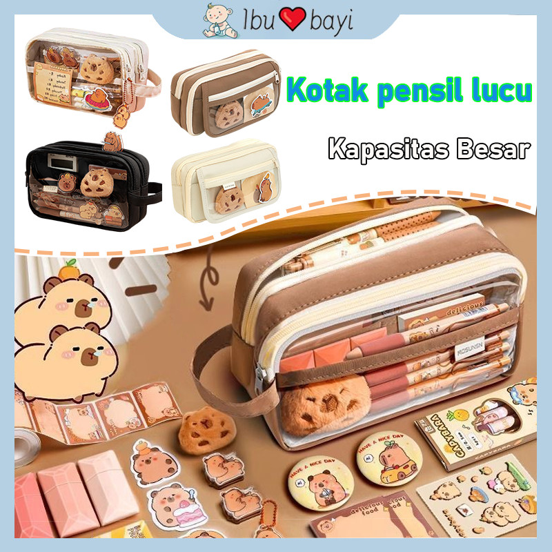 

Capybara Pencil Case Large Capacity/Capybara Tempat Alat/Pencil Tas Pensil Multifungsi Siswa/kotak Pensil Aesthetic Tas