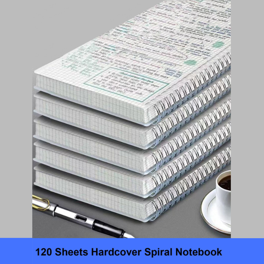 

A4 A5 B5 Square Coil Notebook 120 Sheets/ 240 Pages with Elastic Band Sde Flip Spiral Book Notebook