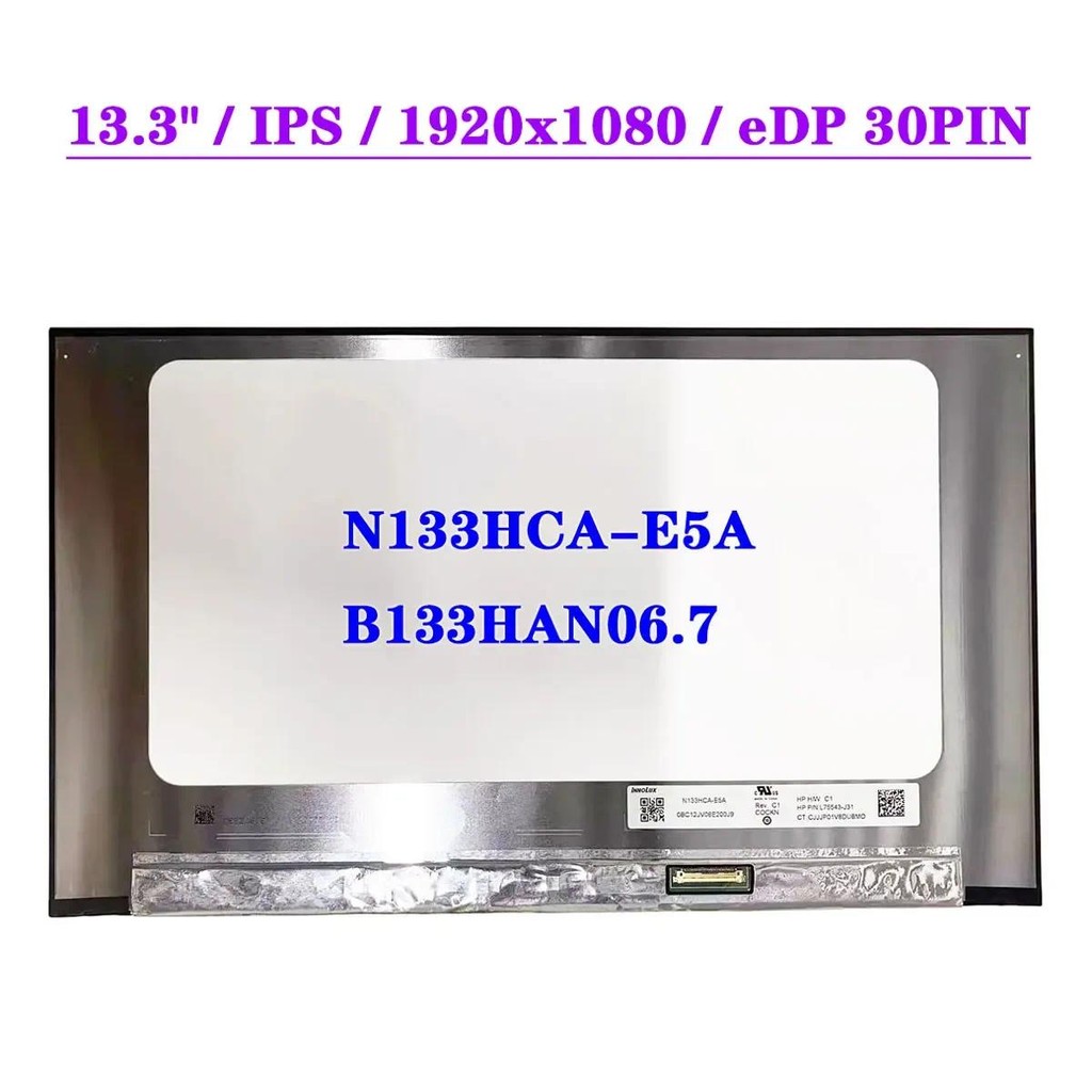 13.3" IPS Laptop LCD Screen N133HCA-E5A B133HAN06.7 For HP EliteBook 830 G7 G8 Matrix Display Panel 