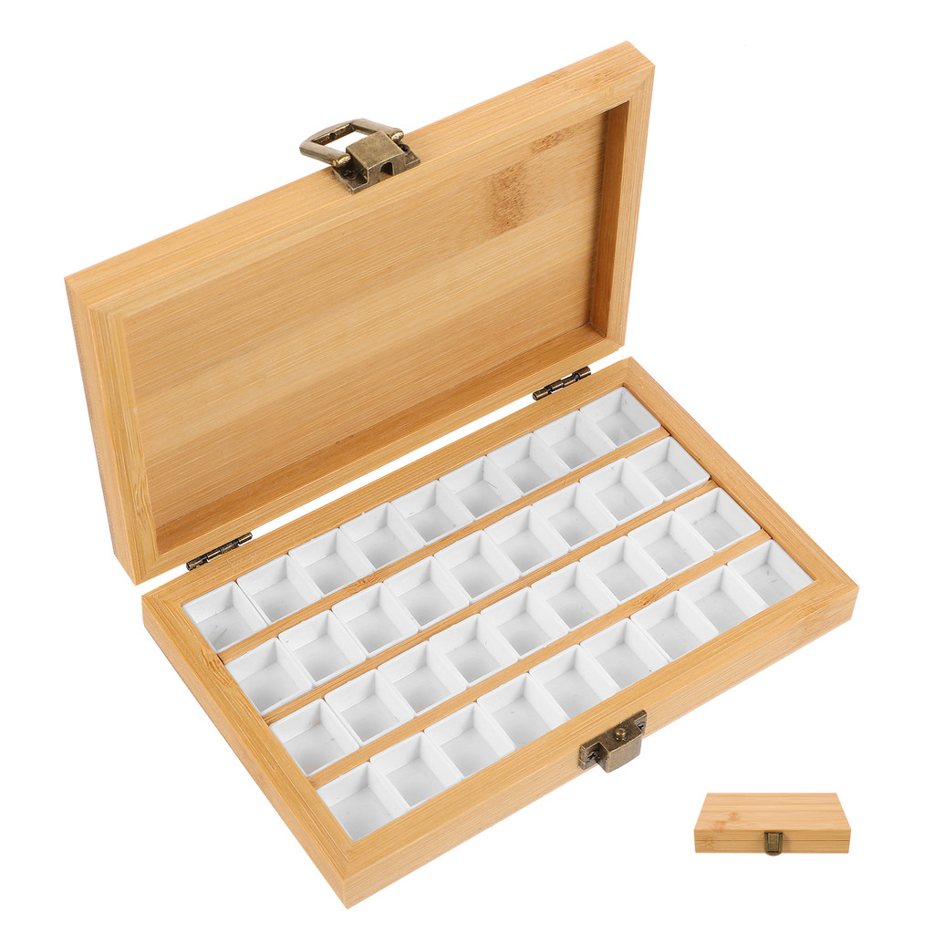 

36 Cells Color Box Durable Watercolor Pigment Holder Travel Pigment Case Craft Mixing Paint Box Tray Palette