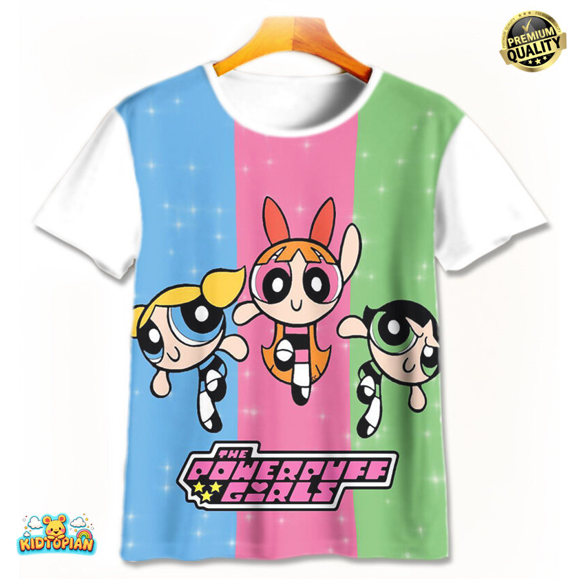 Baju Kaos Anak 3D Kartun The Powerpuff Girls Pakaian Anak Premium  Usia 1-12 Tahun - KIDTOPIAN
