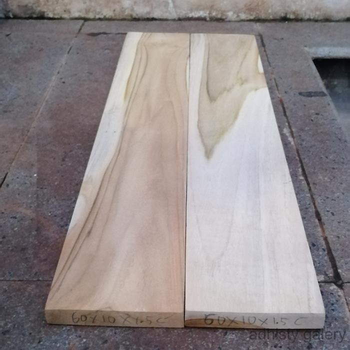 Papan Kayu Jati Perhutani Asli 60x10x1.5cm Grade C