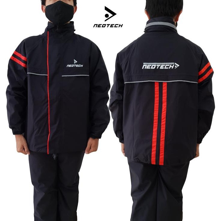 Jas Hujan Neotech Setelan NTRC1 BLACK-RED teroof Rainsuit - L