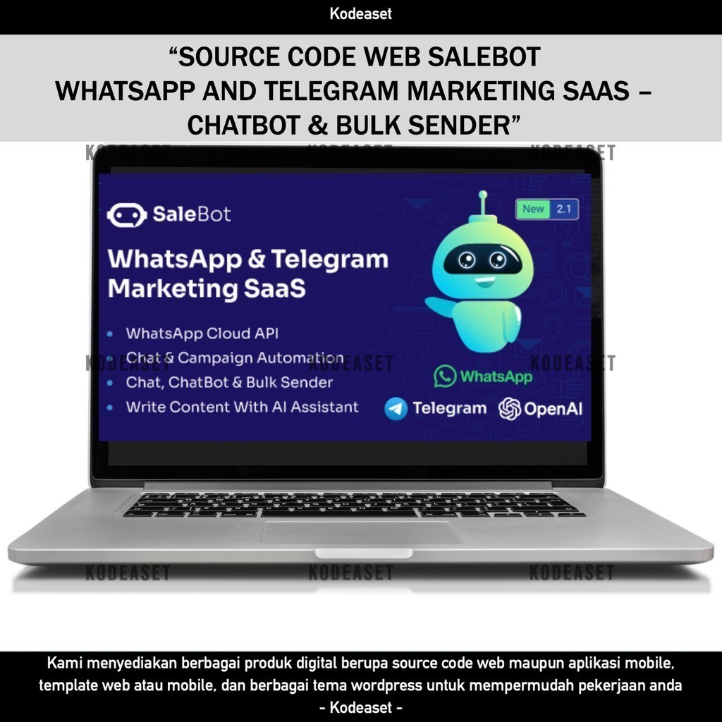 SOURCE CODE APLIKASI WEB SALEBOT - WHATSAPP AND TELEGRAM MARKETING SAAS - CHATBOT & BULK SENDER D79 