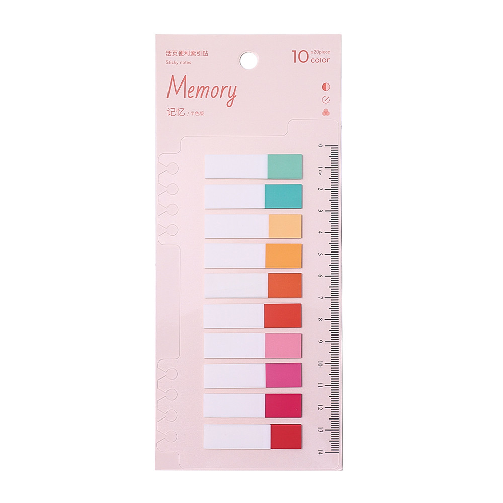 

200Sheets Sticky Notes Memo Pad with Ruler Highlighter Marker Page Flags To Do List Index Tab Transparent Posted It Stationary