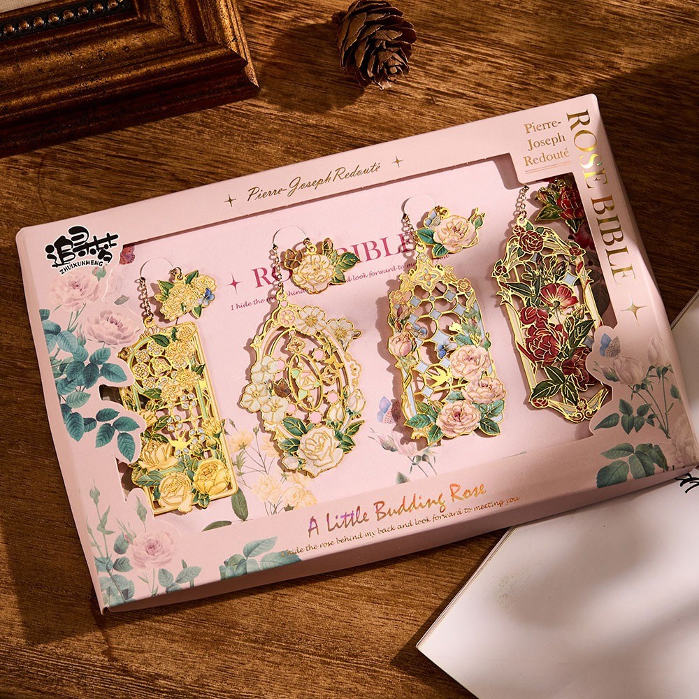 

1 Pc Retro Floral Painting Metal Bookmark Hollow Bronzing Bookmark With Tassel Stationery Gifts For Book Club Reader