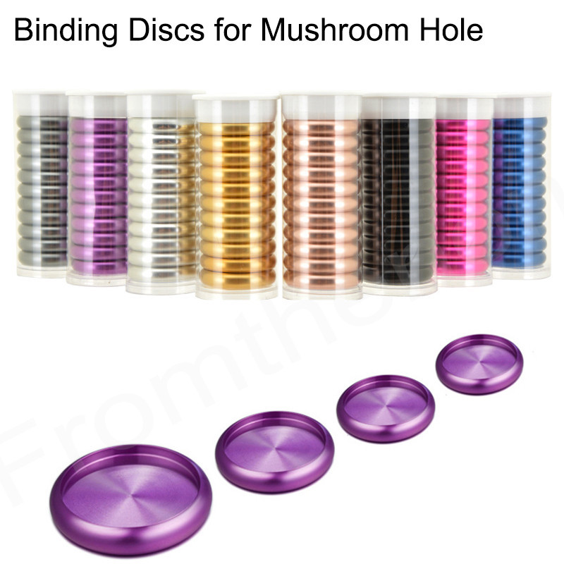 

Fromthenon 11pcs Aluminium Alloy Mushroom Discs Notebook and Journals Book Binding Binder Rings Office Accessories StationeryCO