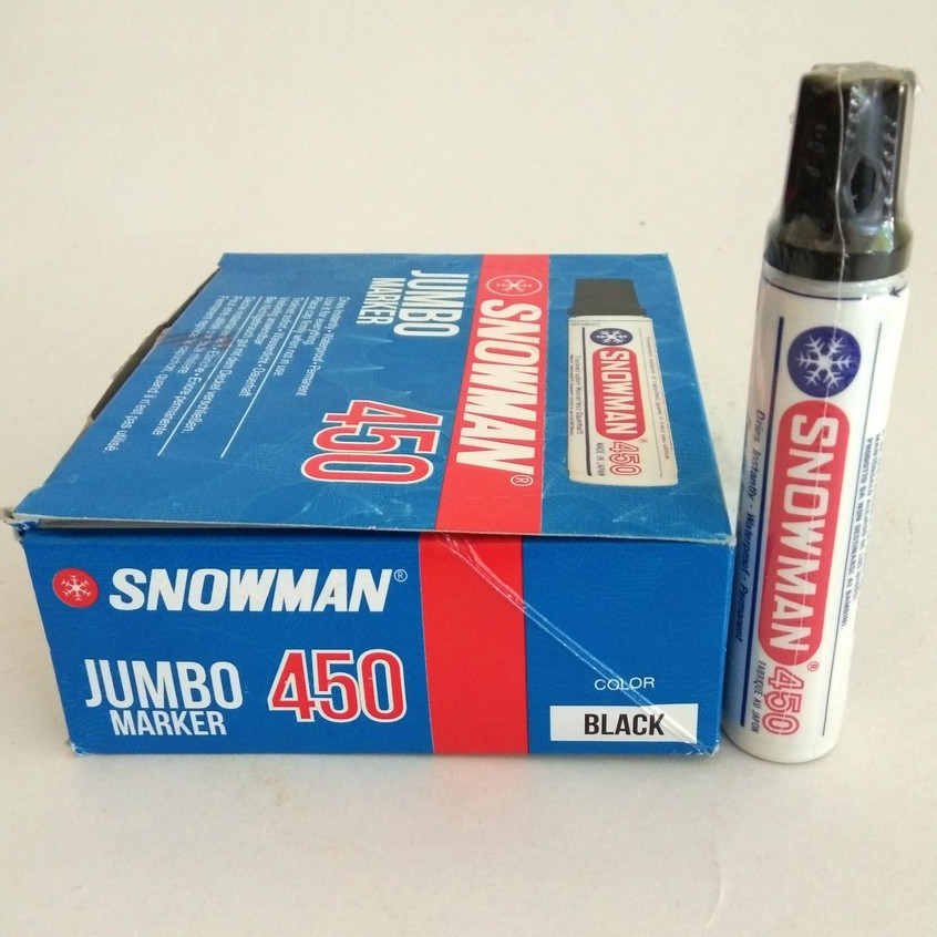 

New Spidol Jumbo Snowman Permanent Marker 450 - 1 Box Isi 12 PcsPremium