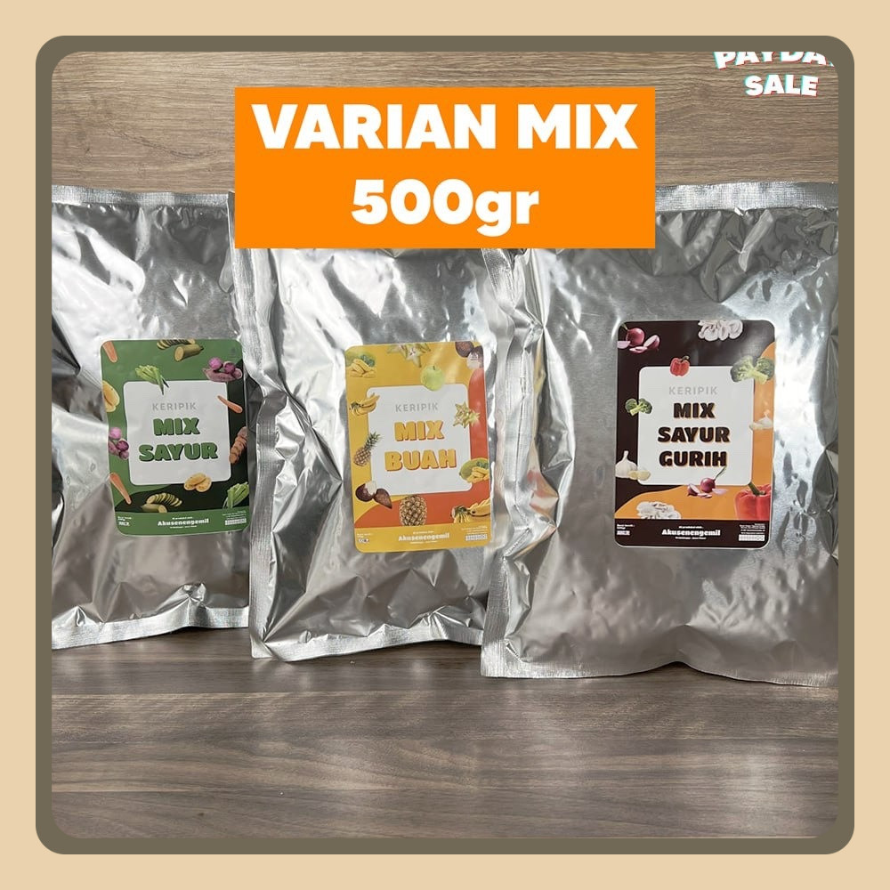 

500gr MIX SEMUA VARIAN KERIPIK SAYUR/BUAH