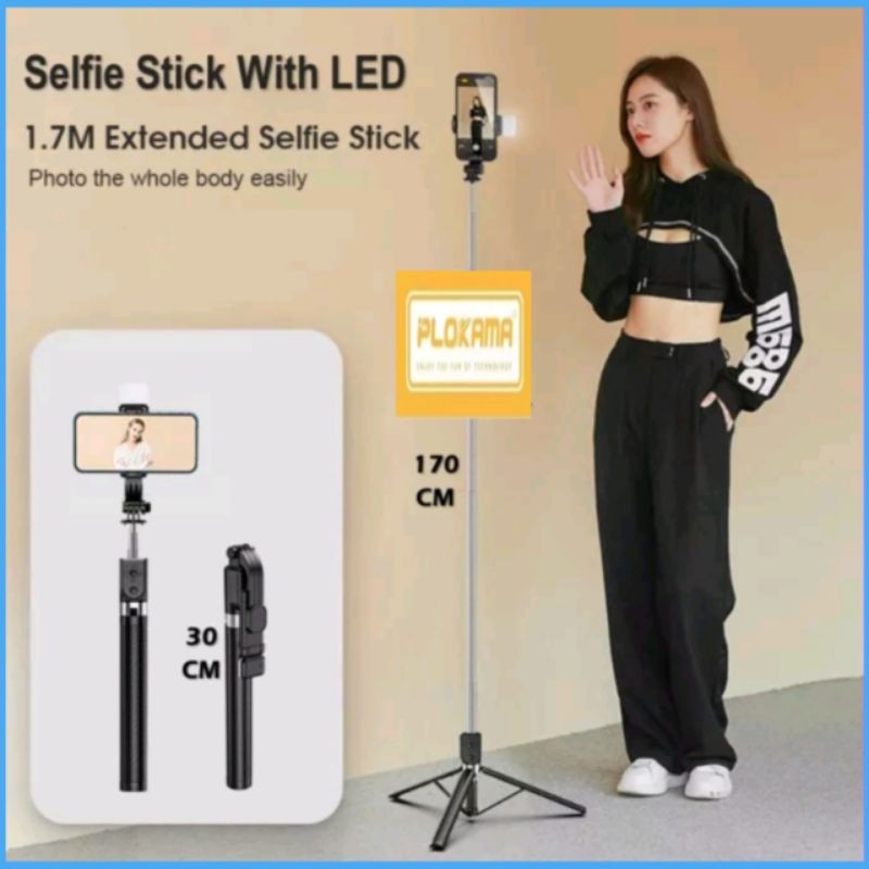 NEW OFFER PLOKAMA TONGSIS K9 LED TONGSIS TRIPOD K9 SELFIE STICK LED 4 IN 1 170CM