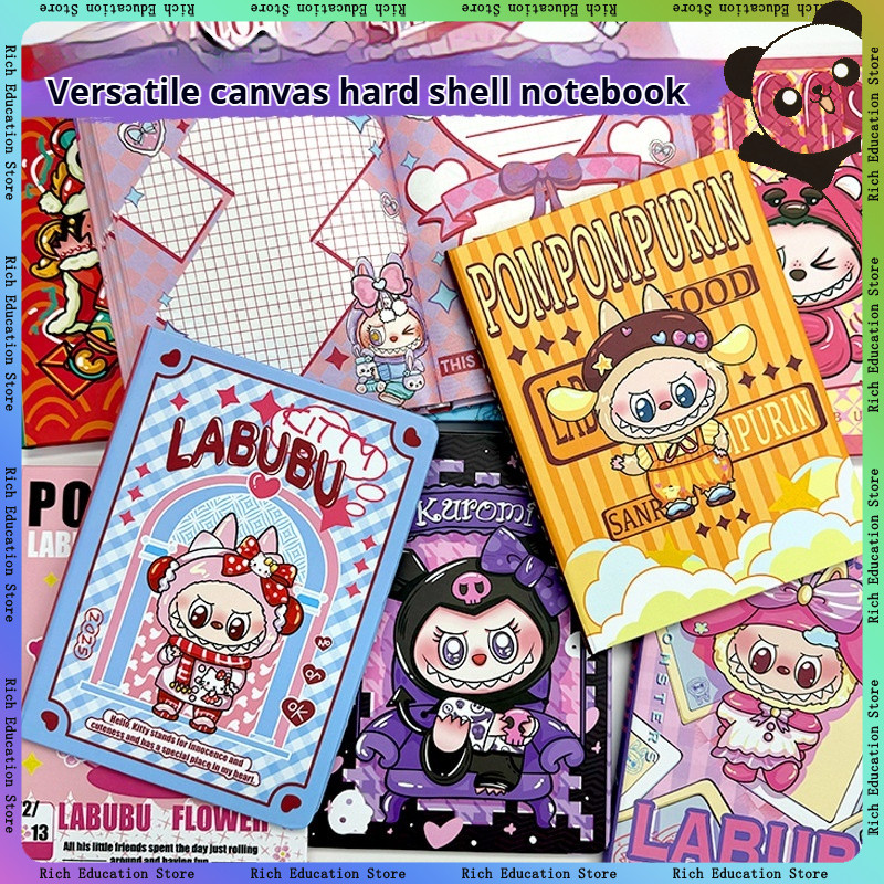 

Versatile A5 Cartoon Notebook High Aesthetic Value Hard Cover Color Pages Pull Cloth Book Office School Supplies Writing Pad