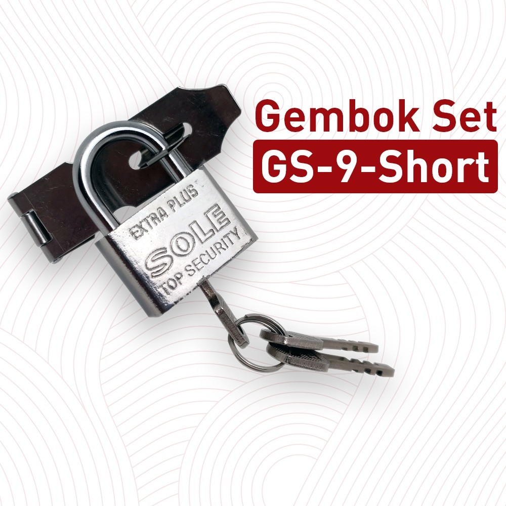 Gembok Pintu Stainless Set 30mm / Gembok Pintu Kecil / Kunci Gembok 4inch / Gembok Pintu Besi GS-9