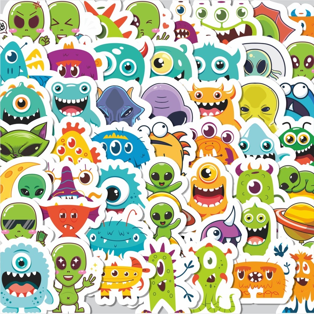 

Stiker Cutting Pack Sticker Kartun Alien Cute Isi 100Pcs Series Aesthetic Lucu Keren Untuk Koper Bahan Vynil